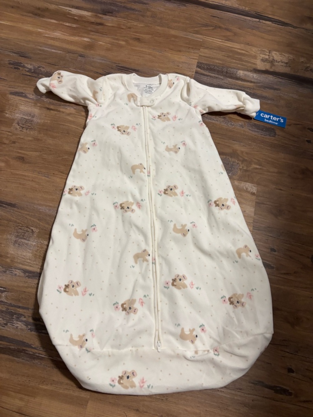 Carter's Cream Sleep Sack with Floral Puppy Print - Kids Pajamas